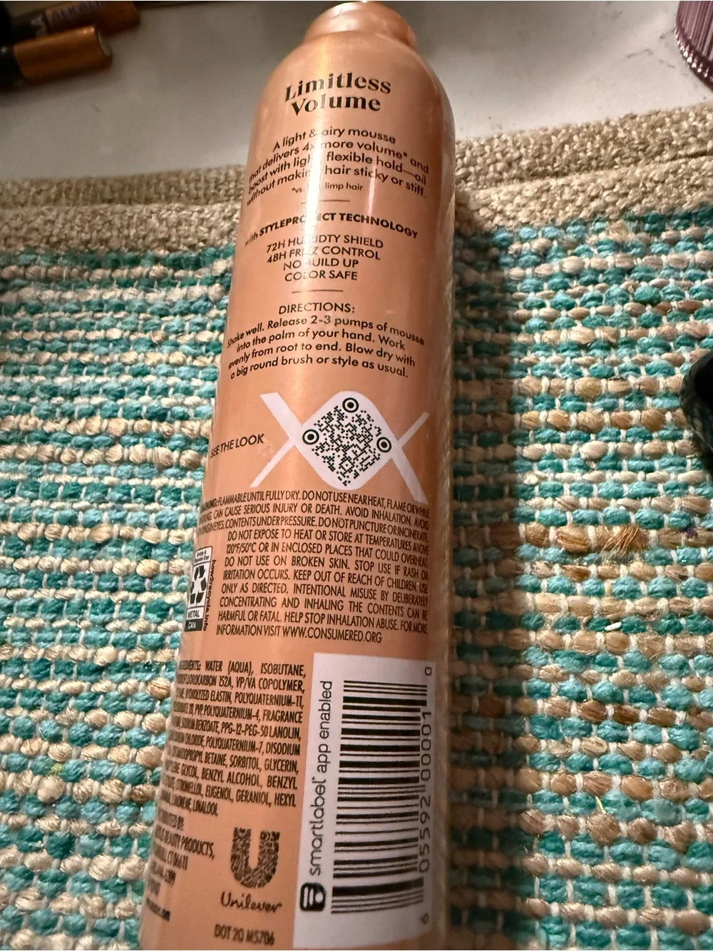 🍂NEW🍁🍂Nexxus Volume Medium Hold Mousse - Rose Pink Bottle